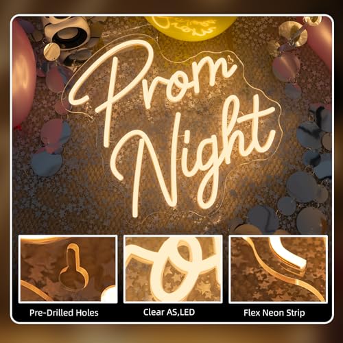Image of Prom Night LED Neon Sign Letters Light Up for Graduation Party Decoration