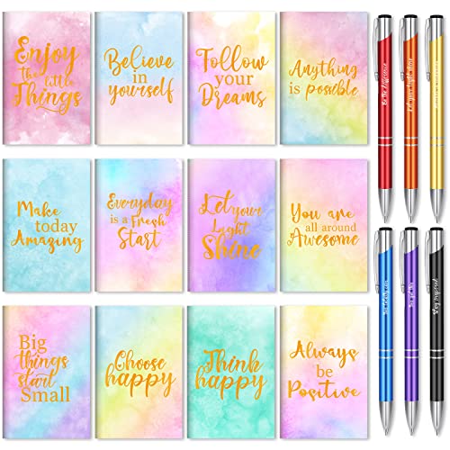 Lot de mini carnets de motivation de l'enseignant et stylos à bille pour étudiants
