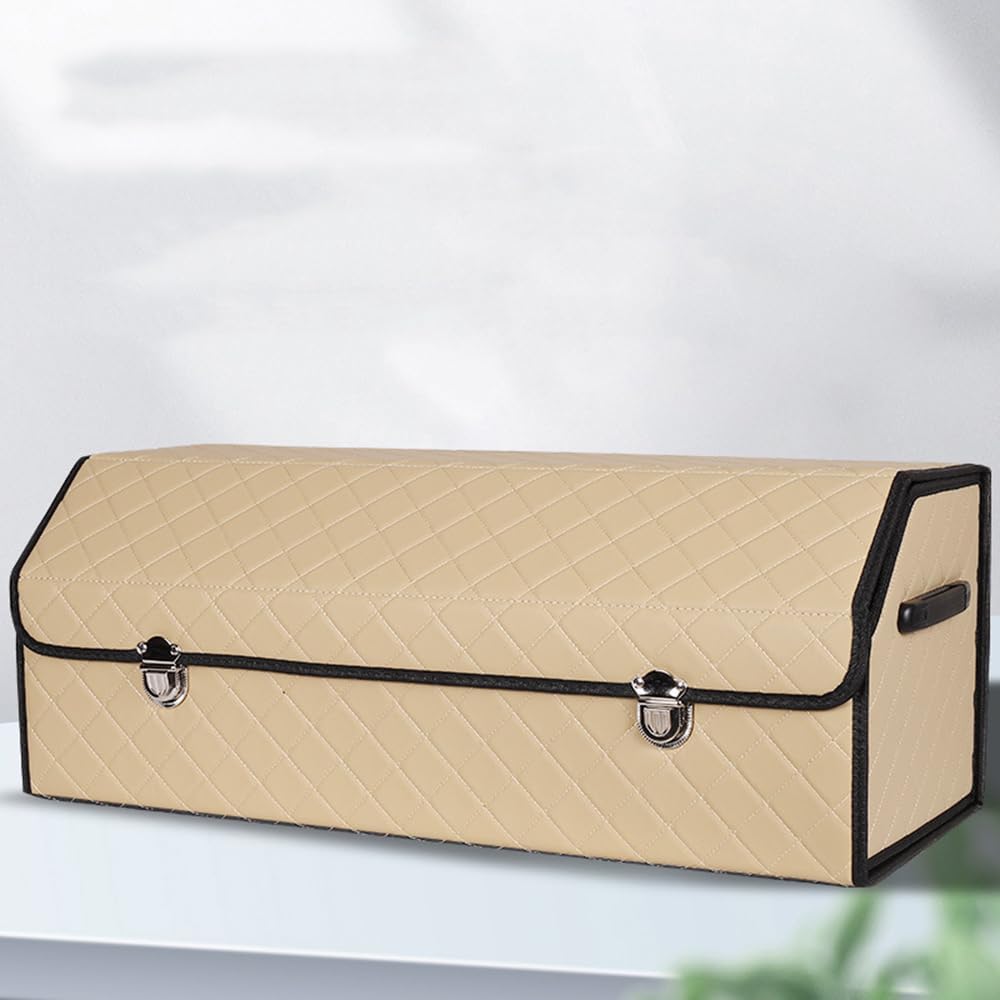 Organizador Maletero Coche para Opel Insignia B Grand Sport Sedan 2017-2022, Bolsa de Almacenamiento Plegable Organizador Accesorios Almacenamiento organización,A-Beige-75 * 32 * 30cm