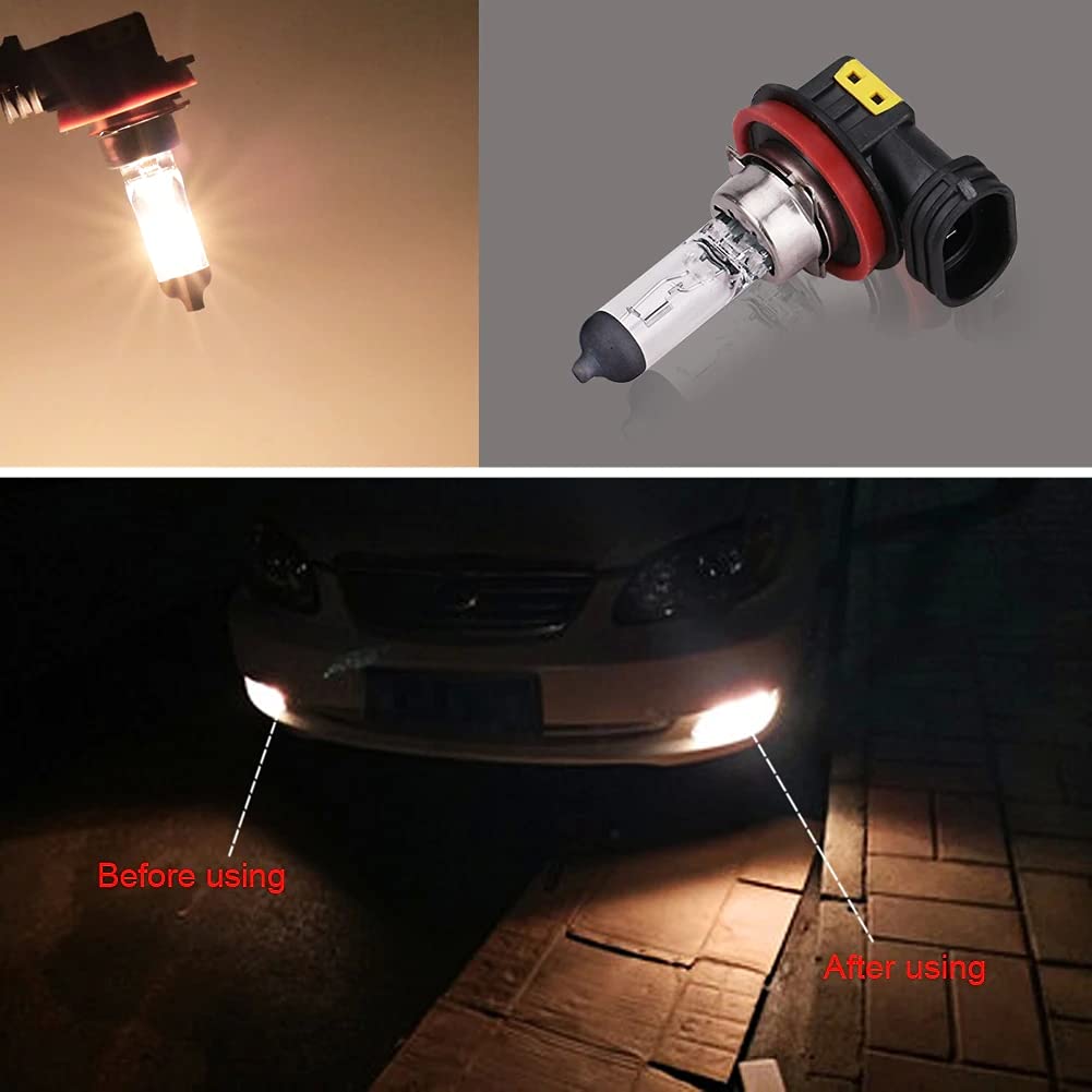 2x H11 Halogen 55W 12V Low-Beam Car Headlight Fog/Driving DRL Bulbs Clear Glass
