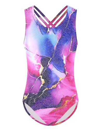 Image of Arshiner Girls Ballet Leotards Dance Gymnastic Outfits Crisscross Straps Sleeveless Tank Dancewear