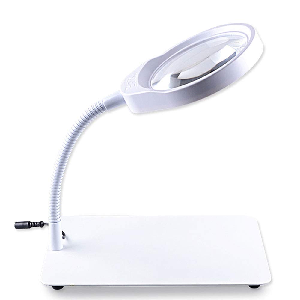 Lente d'ingrandimento della fascia con ingrandimento 10X, lampada da scrivania, vivavoce con design standard, pieghevole, lente d'ingrandimento con 36 LED per lettura, hobby, cucito, artigianato e