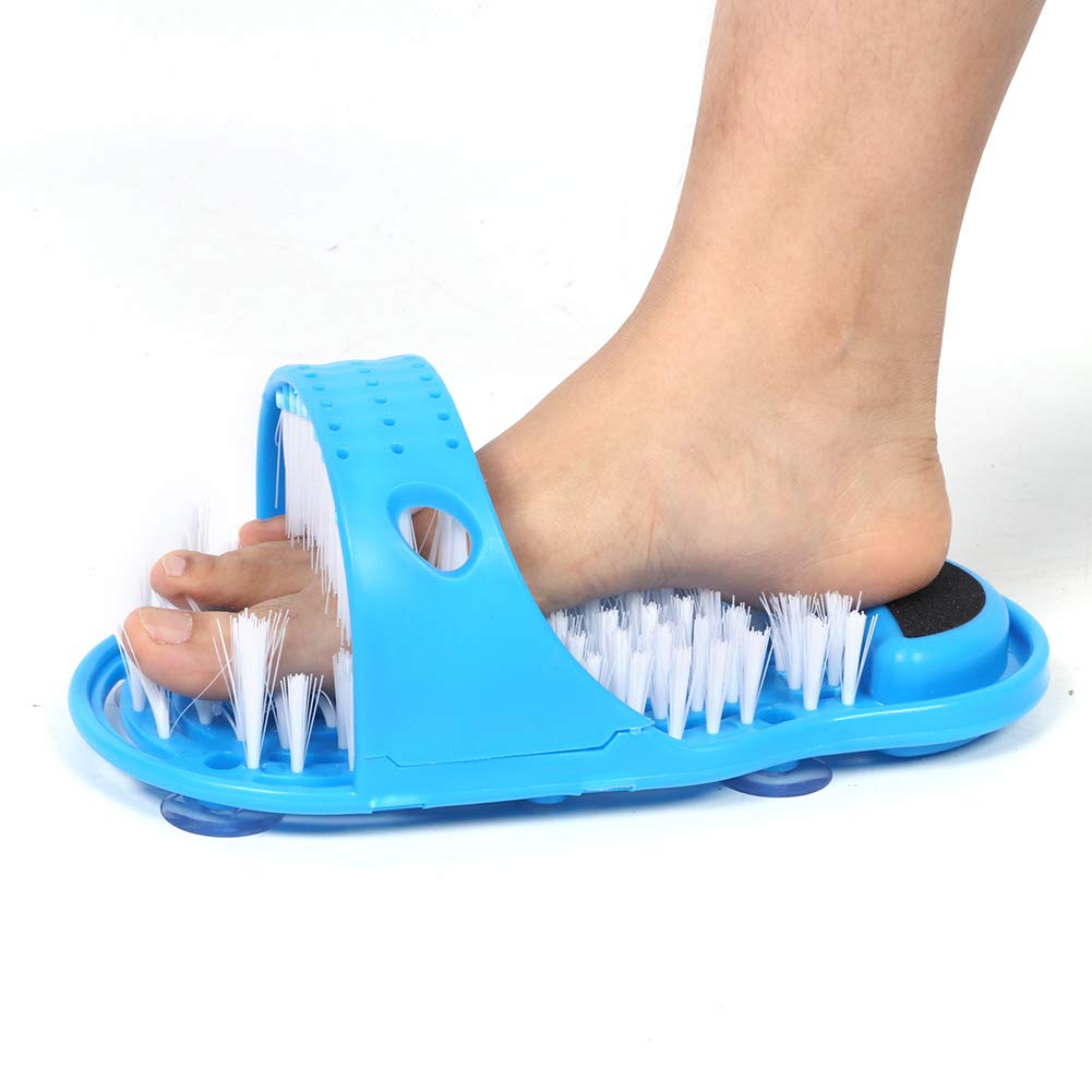 Cyrank cepillo exfoliante de ducha para pies, cerdas suaves, masajeador con ventosas, unisex