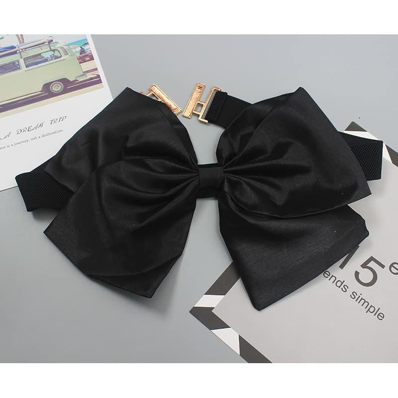 Women's Runway Big Bow Elastic Cummerbunds Female Dress Corsets Waistband Belts Decoration Wide Belt3