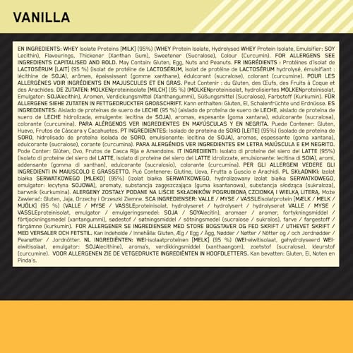 Optimum Nutrition ON Gold Standard 100% Proteine Whey Pure Isolate, BCAA e Glutammina Naturali, Pre e Post Allenamento per il Recupero e l'Aumento di Massa in Polvere, Gusto Vaniglia, 31 Dosi, 930 g - 8
