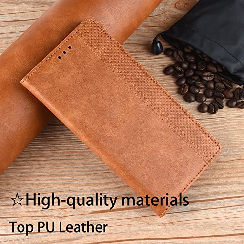 Eassgu Phone Case For Samsung Galaxy A53 5G Pu Leather Flip 1 Wallet With 3 Card Slots Cover 360 Cover Protection Anti Drop Anti Scratch Magnetic Brown #TOP6