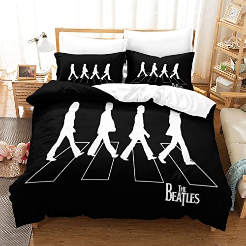 The Beatles Parure De Lit,Microfibre 3D Rock ‘n’ Roll Literie Ensemble Hypoallergénique Housses De Couettes avec Taies D… - Les Beatles, Paul McCartney, John Lennon, RIngo Starr, George Harrison The Beatles Parure De Lit,Microfibre 3D Rock 'n' Roll Literie Ensemble Hypoallergénique Housses De Couettes avec Taies D…