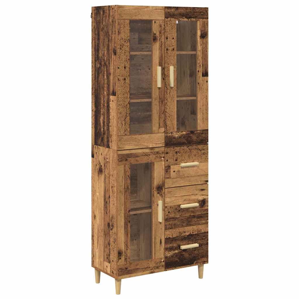 Highboard - Armadietto in legno anticato, 69,5 x 34 x 180 cm, 2