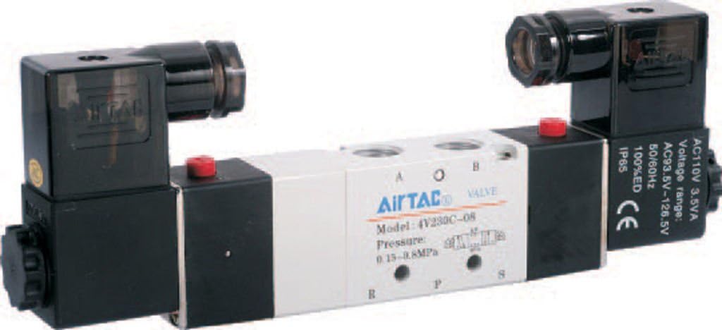 Air Pneumatic Solenoid Valve 2 position 5 way 1/4" 4V310-08-F-AC110V- Airtac