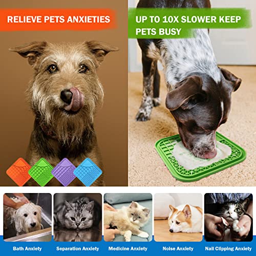 Tdzwin Licking Mat For Dogs, Dog Licking Mat Slow Feeder Dog Bowls, Dog Peanut Butter Lick Pad With Suction Cups For Anxiety Relief Perfect For, Treats, Yogurt With Free Scraper&Brush Bpa Free(4 Pack) #TOP3