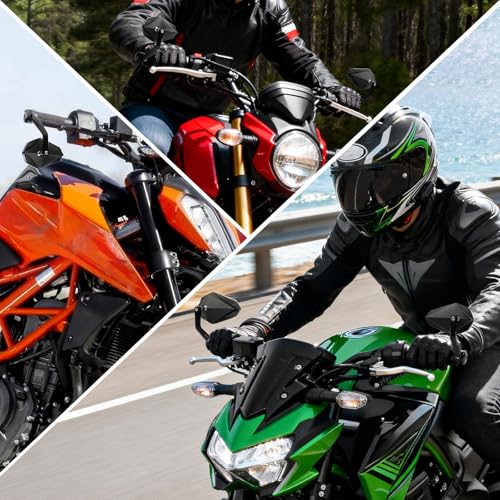 Image of DREAMIZER Motorcycle Bar End Mirrors Universal Rear View Mirrors for Motorcycles 7 /8 inch Handlebars, Compatible with Honda Grom, Yamaha, Kawasaki, Ducati, Suzuki