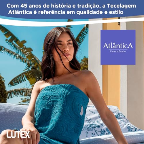 Jogo de Banho Gigante Atlântica Ravenna 100% Algodão Fio Penteado Jacquard Aveludada Toalha Banhão (