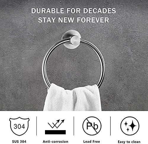 Image of ABS Health Faucet Jet Spray Gun with 1m Hose N Wall Hook | Chrome Finish Toilet Jet Spray for Bathroom Hygiene | Leak Proof | Includes 6-Inch Stainless Steel Napkin Ring Towel Holder (1 Set)