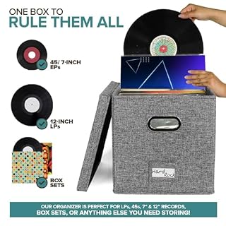 Whrcy Boite De Rangement Pour Disques Vinyles Jusqu’à 50 + 12 Pouces, Caisse Rangement Vinyle, Boîte De Rangement Pour Disques Vinyles Avec Couvercle Et Poignées Pour Déménagement, Bureau, Placard - Les Beatles, Paul McCartney, John Lennon, RIngo Starr, George Harrison Whrcy Boite De Rangement Pour Disques Vinyles Jusqu'à 50 + 12 Pouces, Caisse Rangement Vinyle, Boîte De Rangement Pour Disques Vinyles Avec Couvercle Et Poignées Pour Déménagement, Bureau, Placard – Image 3