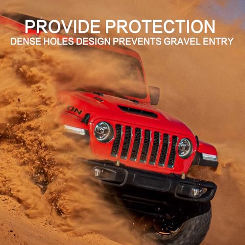 Image of for Jeep Wrangler JK Grill Inserts, Matte Black Front Mesh Grille Cover Guard Clip-in for Jeep JK Wrangler & Wrangler Unlimited 2007-2017 Accessories