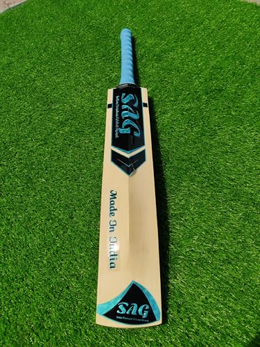 Image of SAG Cricket Bat Blue Thick No. 5 English Willow bat