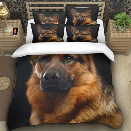 Housse de couette imprimé 3D Berger Allemand microfibre - 5