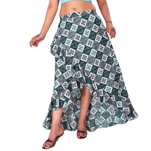 Image of JYESHTA Women's American Crepe Flared A Line Stitched Long Skirt with 12 Mtr Flare 40 in Height | Skirts for Women Long Length | Long Skirts for Girls