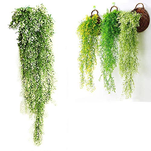 Vommpe Lierre Plante Artificielle Tombante Faux Exterieur Lierre Artificiele pourJardin, Célébration, Mariage, Cuisine, Bureau (Blanc-85cm) Cover
