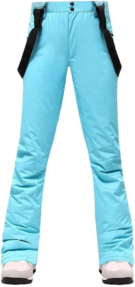 Women Thicken Ski Pants, Winter Windproof Snow Pants, Outdoor Sports Snowboarding Warm Breathable Overalls