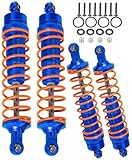 RC Shocks Upgrade Parts for 1/10 Senton 4X4 Granite 4X4 Vorteks 4X4 Arrma Bigrock 4X4 Typhon 4X4 RC Truck,4PCS Full Aluminum Front Rear Big Bore Hops Up by ARRCat,Replace AR330550 AR330551,Blue