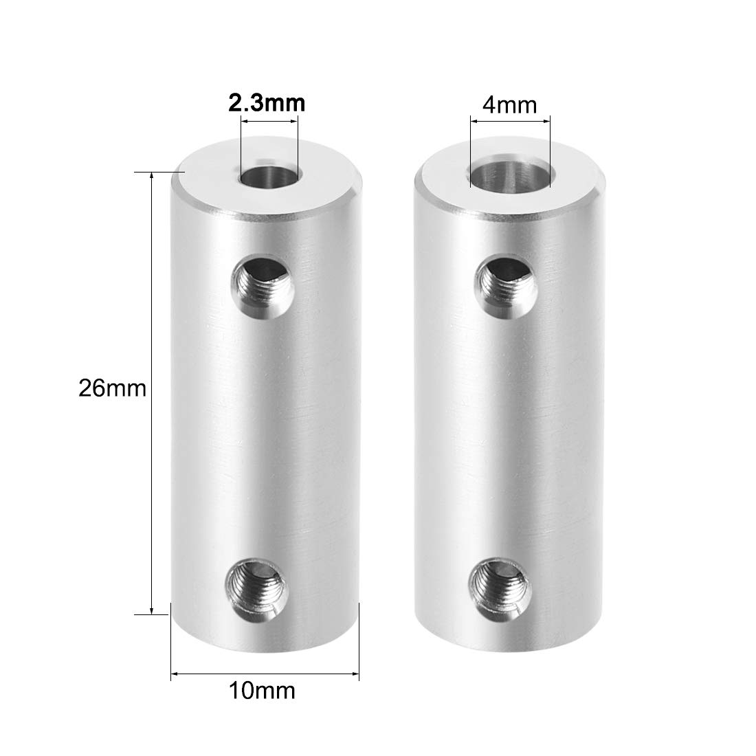 uxcell 2.3mm to 4mm Bore Rigid Coupling Set Screw L26XD10 Aluminum