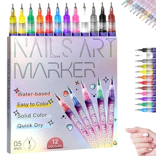 Stylos d'art d'ongle et marqueurs de vernis 3D pour dessin de points