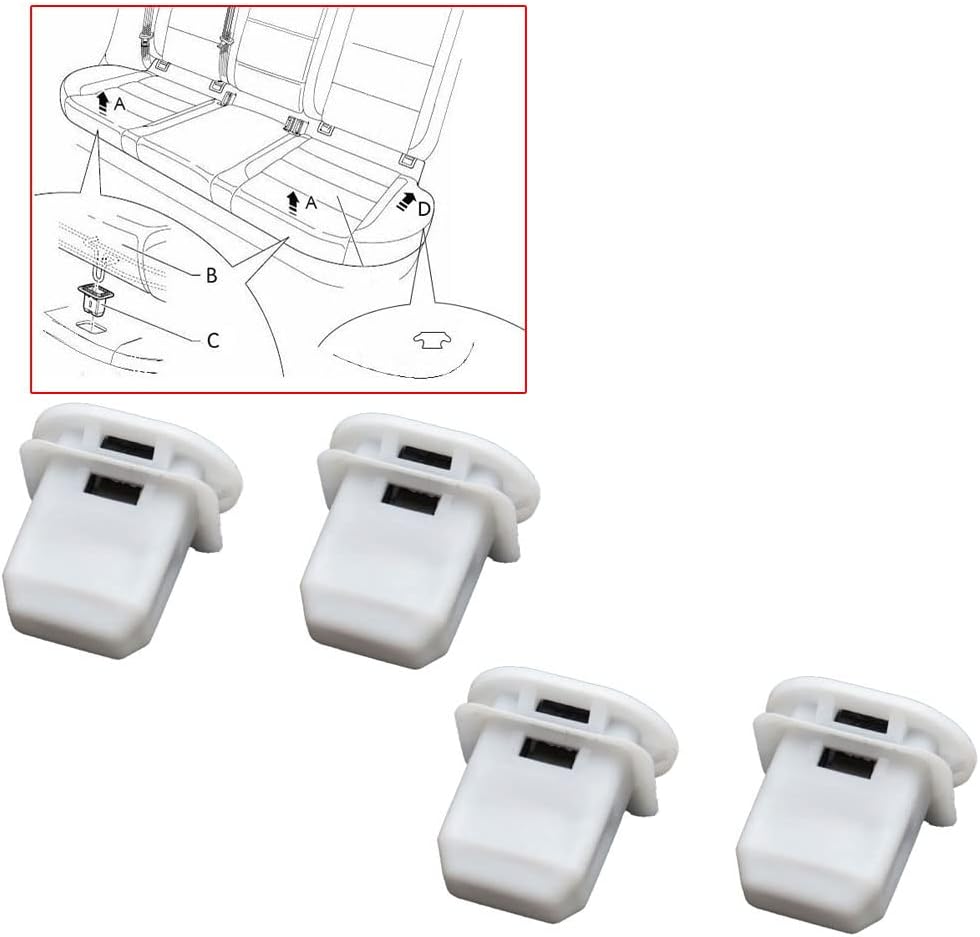 4 Pack Rear Seat Card Buckle Clamp Cushion Clips Universal Vehicle Back Seats Fixed Clasp Car Auto Cushion Pad Fastener for Audi A3 A4 A6 Q3 Q5 Volkswagen Buick Chevrolet Toyota