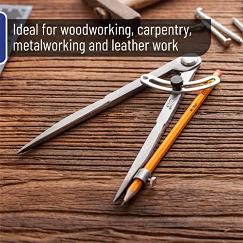 mr pen- professional compass for woodworking 8 inch compass with wing