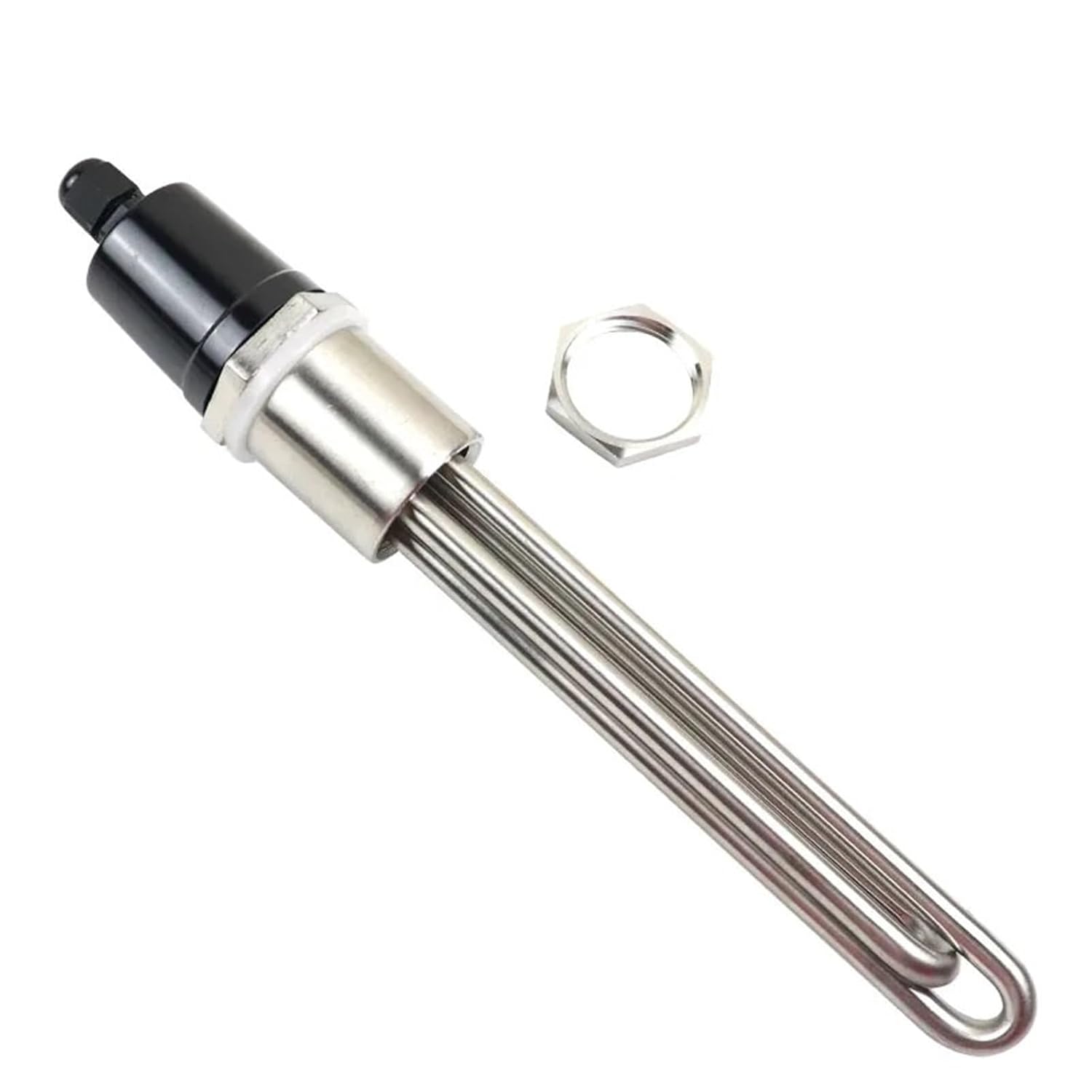 DN25 220v Water Heating Element SUS304 Immersion Heater 1Inch 32mm Thread Tubular Heat Pipe 2.5kw/3.5kw/4.5kw/5.5kw 1Pcs(Heater Thread nut,220V_5.5KW)