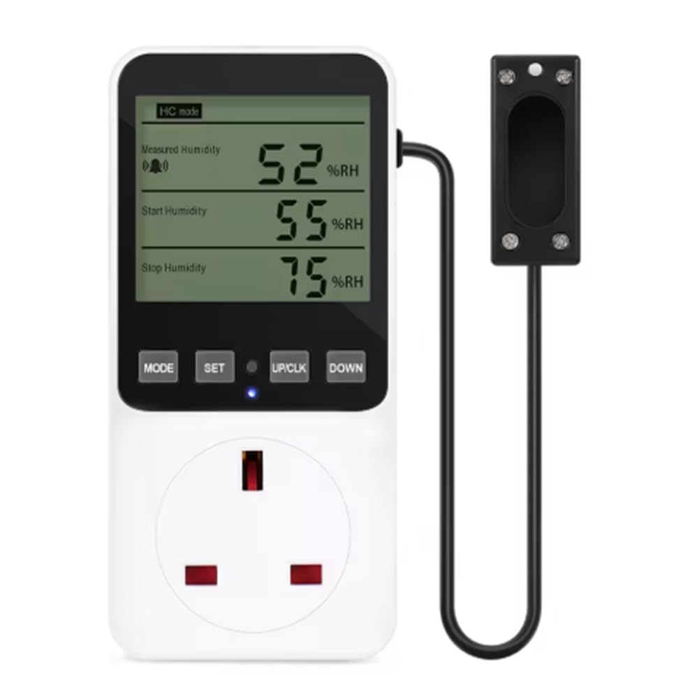 Detee Temperature Humidity Controller Socket 230V 13A Digital Thermostat Heating Cooling Regulator Smart Outlet Uk Plug