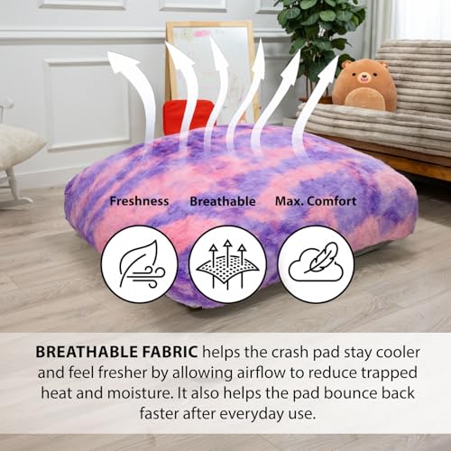 Image of Matini Home Crash Pad - Sensory Pad with Cover Foam Blocks for Kids and Adults, Ideal Gymnastics Equipment to Jump, Play or Relax - Tie Dye 60 inch X 60 inch