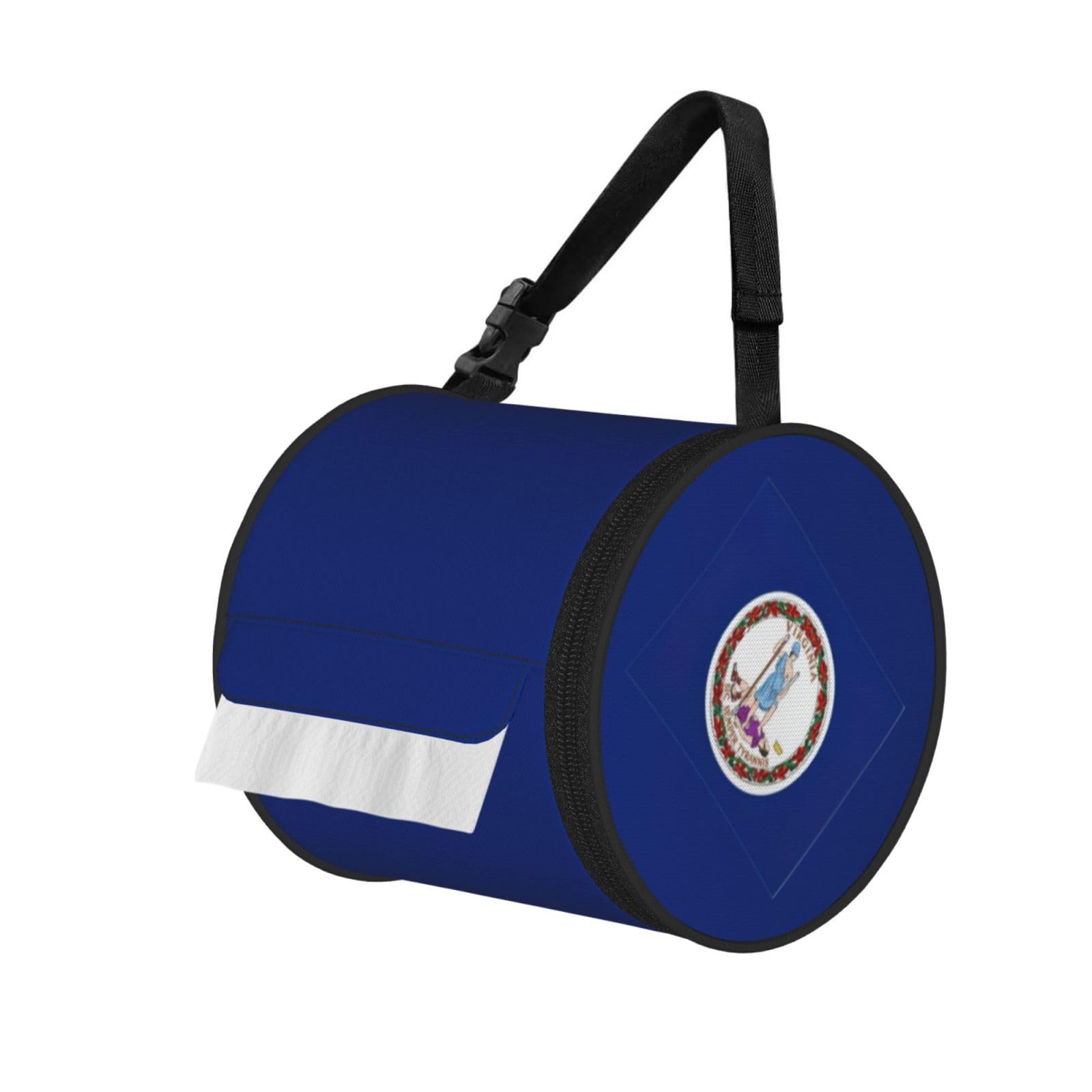 Virginia state flag Print Cylindrical Tissue Holder Bathroom Car Home Office Kitchen Decor Versatile