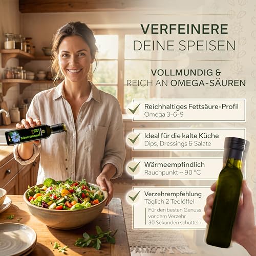 Kräuterland Schwarzkümmelöl kaltgepresst ungefiltert 4x250ml (1Liter)