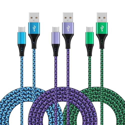 [3 Pack,6FT] USB Type C Cable Fast Charging for Google Pixel 9a 9 Pro Fold/8a/8/7a/6/5,3.1A USB C to USB A Android Phone Car Cord Samsung Charger Fast Charging for Galaxy S25 Edge/S24/S23,iPhone 16e