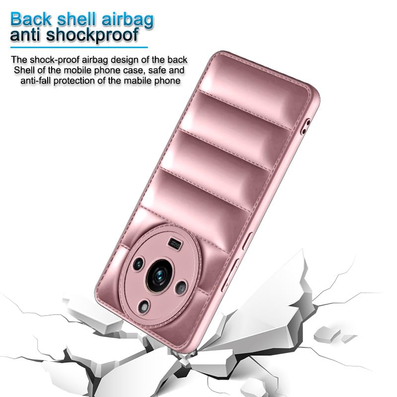 Image of Amazon Brand - Solimo Puffer Case Camera Protection Soft Back Cover for Realme 11 Pro 5G - Rose Gold
