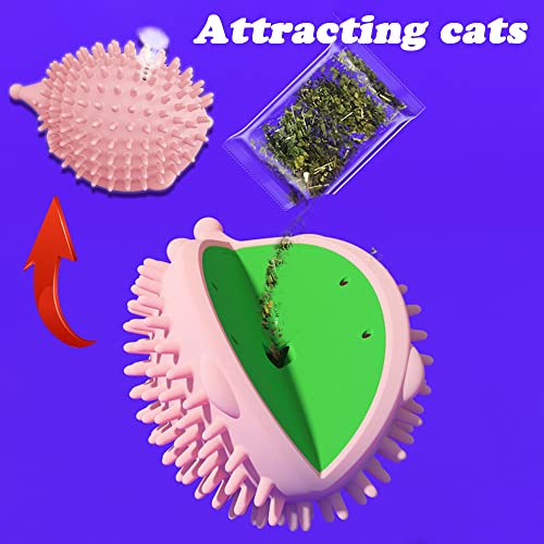 Image of 4.5in Cat Grooming Wall Mount - Corner Face Scratcher and Massage Comb for Cat and Dog (Pink)