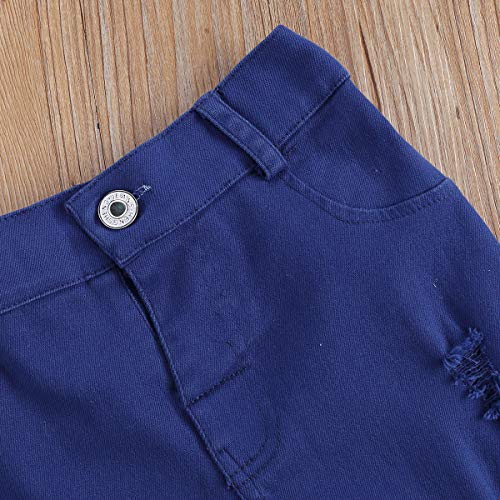 FYBITBO Toddler Baby Girls Bell Bottoms Jeans Ruffle Ripped Jeans Flare Pants Denim Jeans Leggings Trousers3