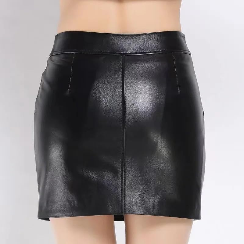 Generico Gonna in Pelle da Donna Minigonna in Pelle Nera Gonna a Tubino in Ecopelle a Vita Alta da Donna Elegante Clubwear da Donna