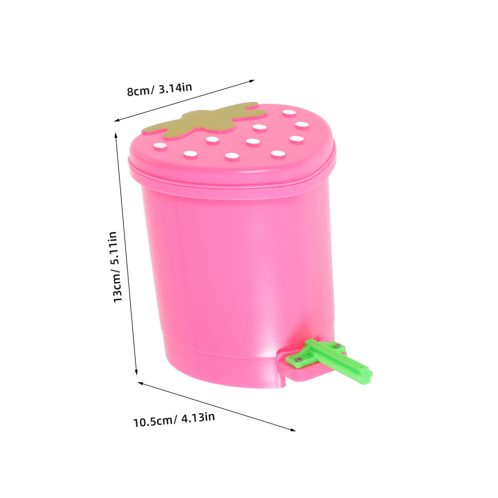CIYODO Plastic Trash Can Strawberry Design Desktop Waste Basket Ideal for Office Kitchen Nursery