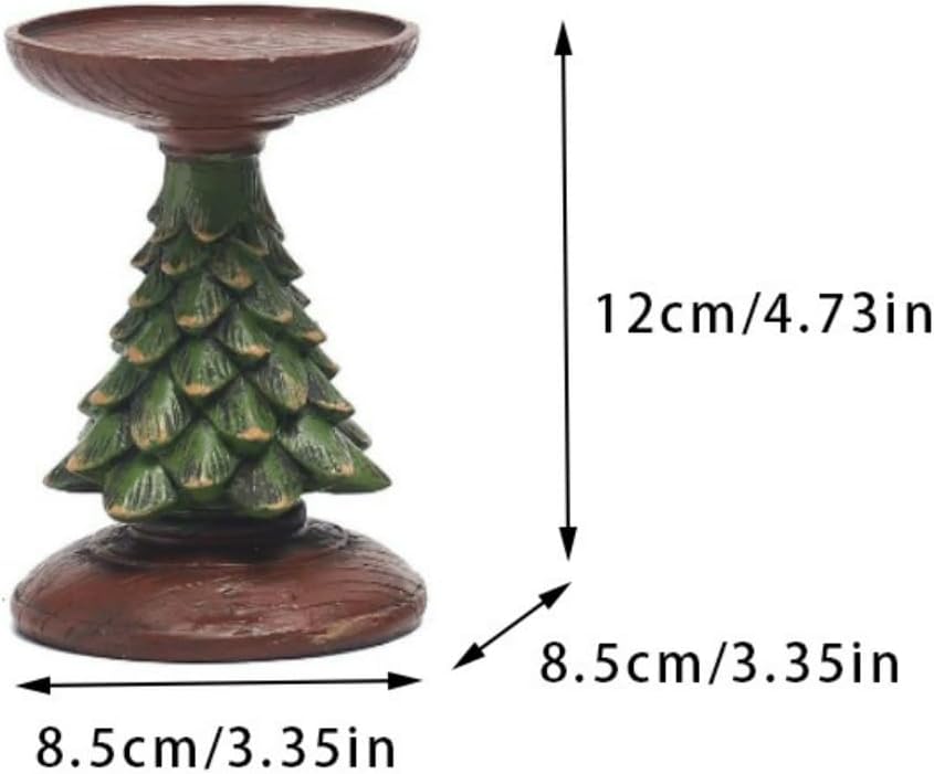 Christmas Tree Candle Holders Set of 3 Resin Christmas Candlestick Holders, Xmas Home Decor for Living Room Table Holiday Party Decoration (Gold/Green Optional)