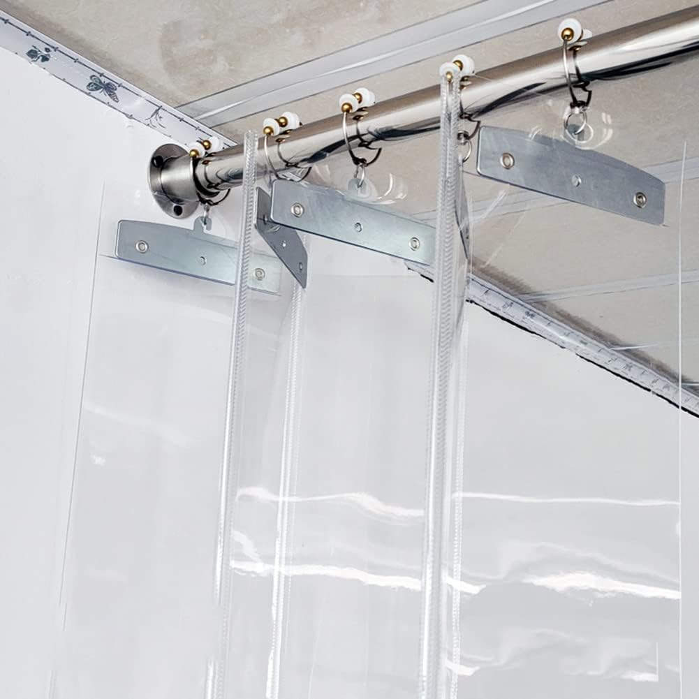 Clear PVC Strip Curtain - Foldable Sliding Door Curtain for Freezer & Warehouse - 1.3x2.4m Plastic Door Cover for Energy Efficiency & Easy Access