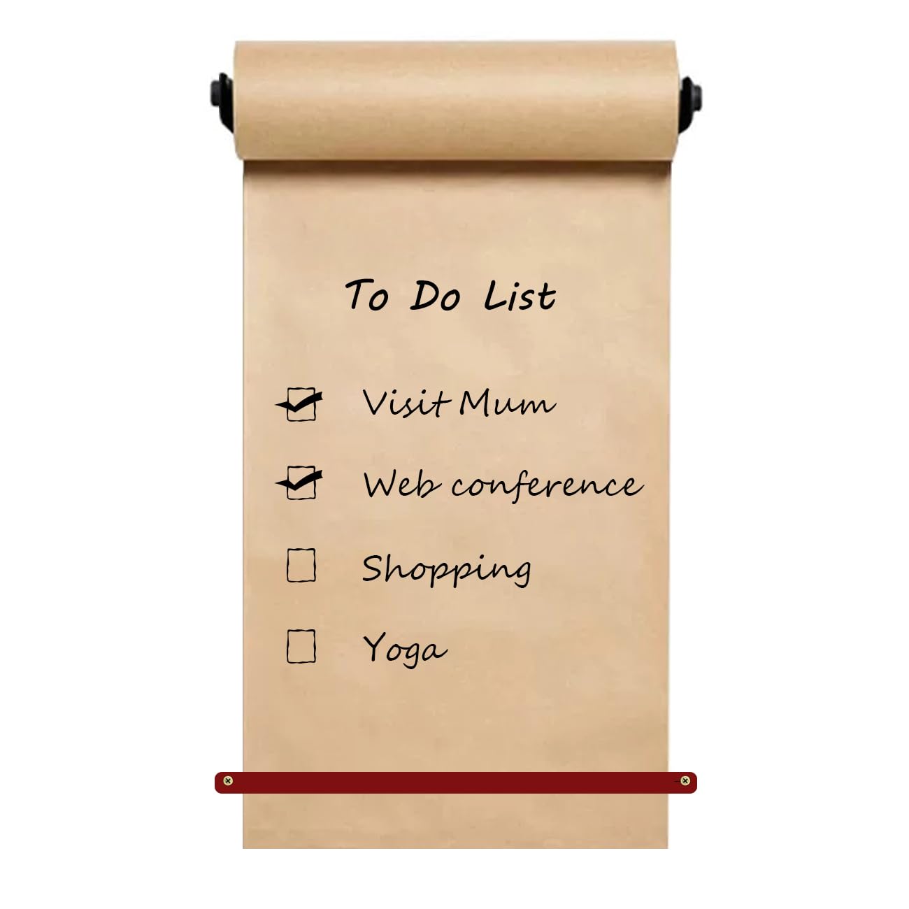 FanSiVoKe 12" Kraft Paper Dispenser Wall Mount, Butcher Paper Dispenser Ideal for Home Office with 30 meter Kraft Roll (Black Wall Mount Brown PU