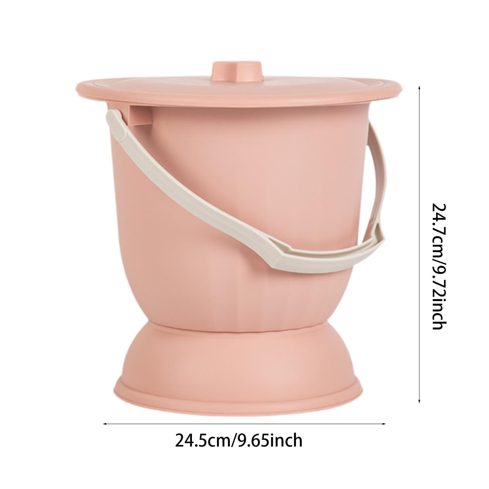 MagiDeal Vaso sputacchiera orinatoio con coperchio addensato vaso da notte per la casa vasino secchio per bambini donna camera da letto casa interna, Rosa