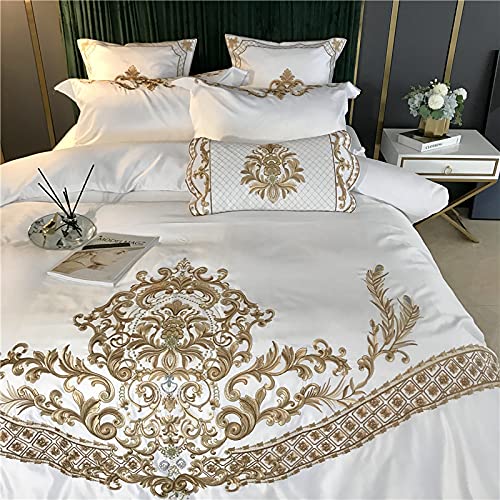 Housse de couette broderie de prestige satin coton lit complet - 4