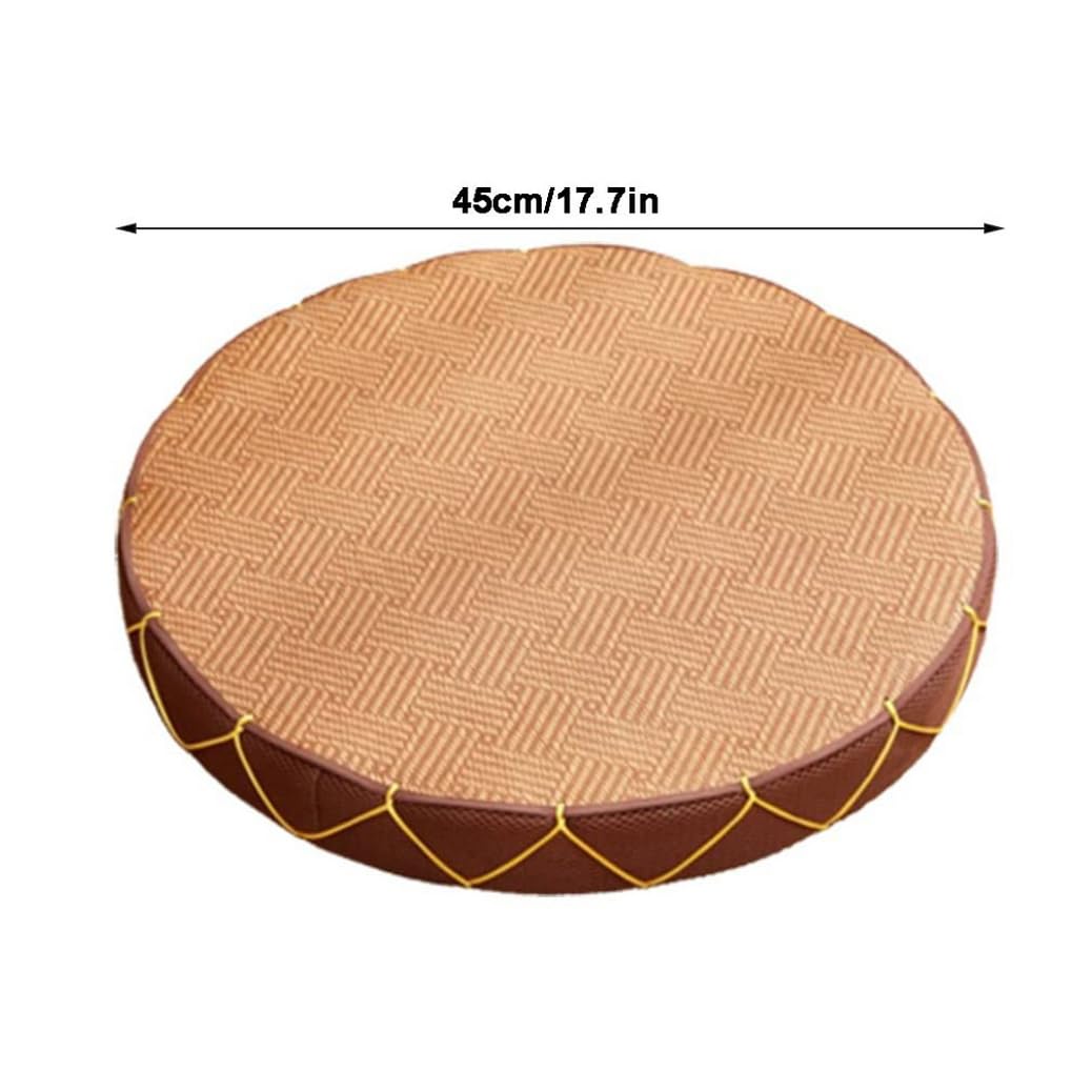 Cojín redondo hecho a mano para tatami, cojín de meditación, tejido a mano, para yoga, meditación zen, para tatami, suelo y ventana, 45 cm