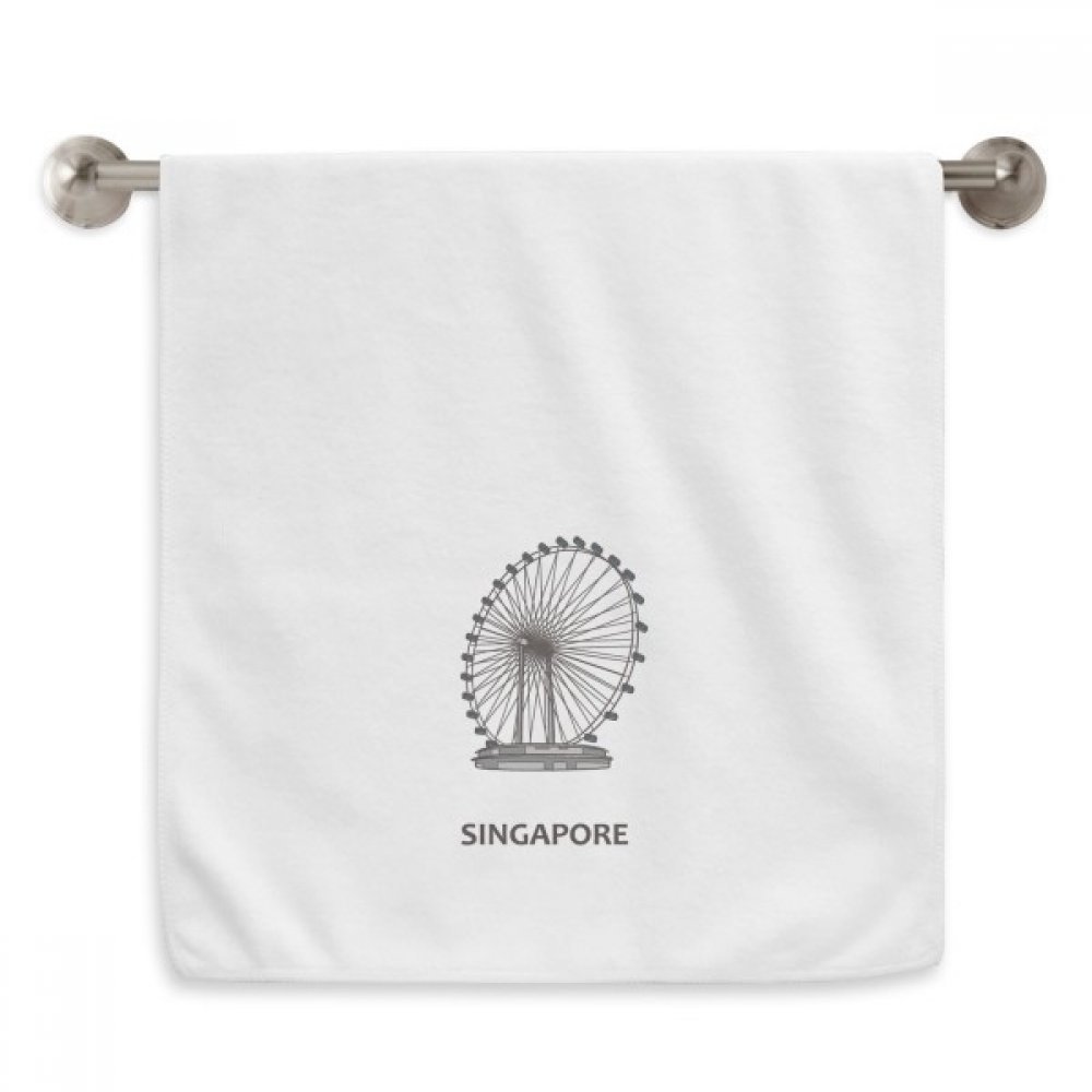 Serviettes débarbouillettes Singapour Grande Roue linge blanc bain