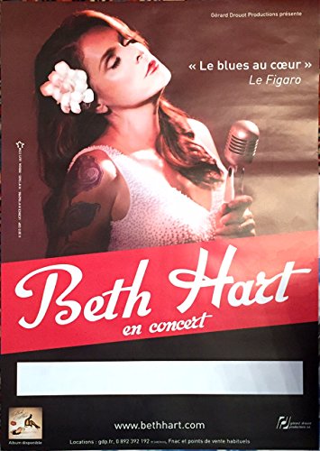 Poster Beth Hart Le Blues Au Cœur 40x60 cm cadre pour studio de musique
