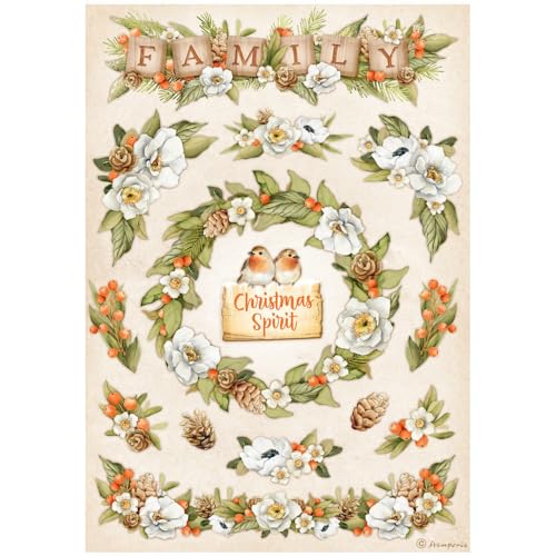 Stamperia - Wafer Valley Family Wreath Rice Paper A4