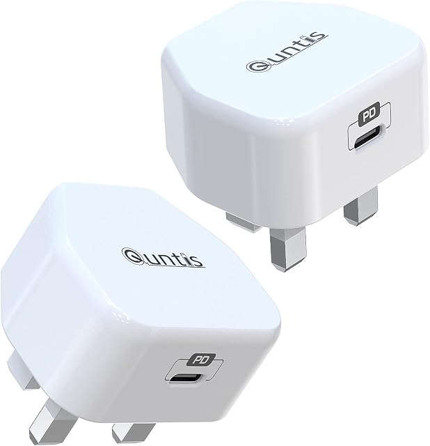 USB C Plug Fast Charger 20W, Quntis Type C PD Wall Plug Durable Compact 20W USB C iphone charger plug with Quick Charge 3.0 & PD 3.0 for iPhone 13 12 SE 2020 11 11Pro X XR XS Max 8 Plus-2 Packs